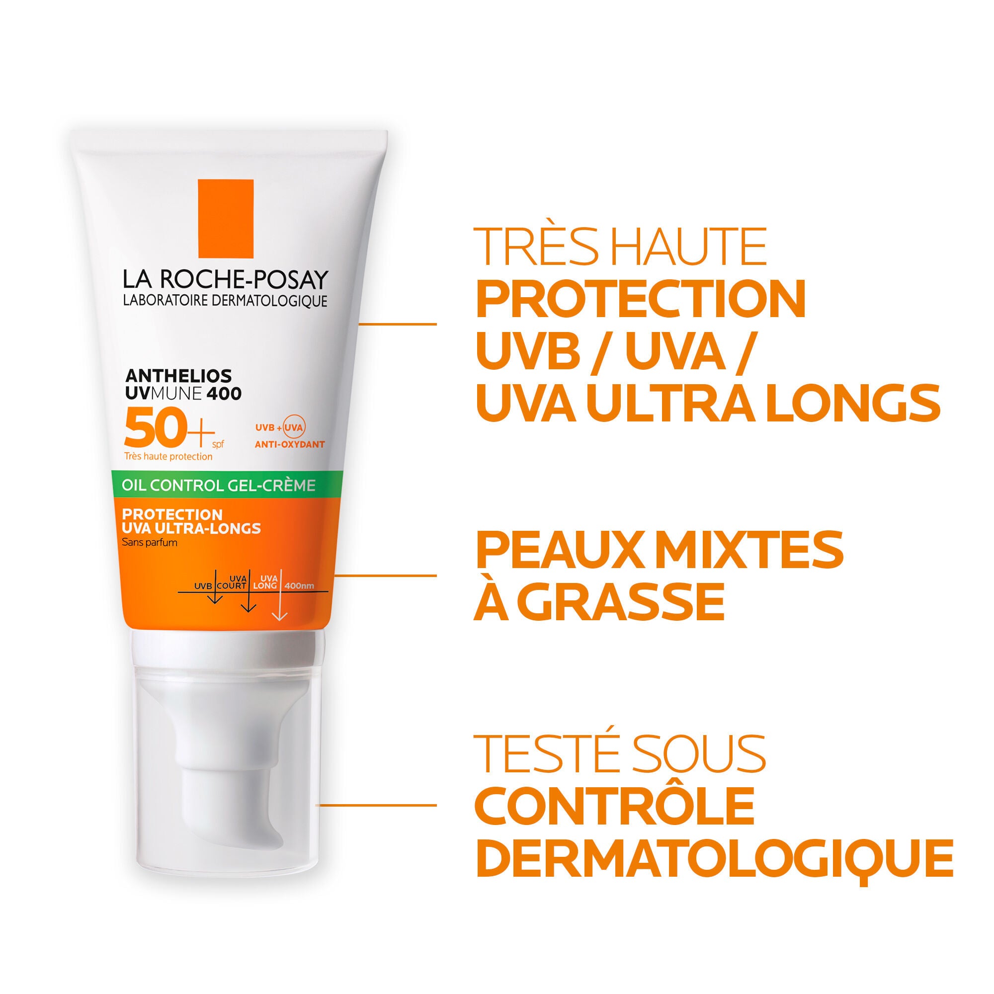 ANTHELIOS UVMUNE 400 CRÈME SOLAIRE VISAGE EN GEL-CRÈME SANS PARFUM