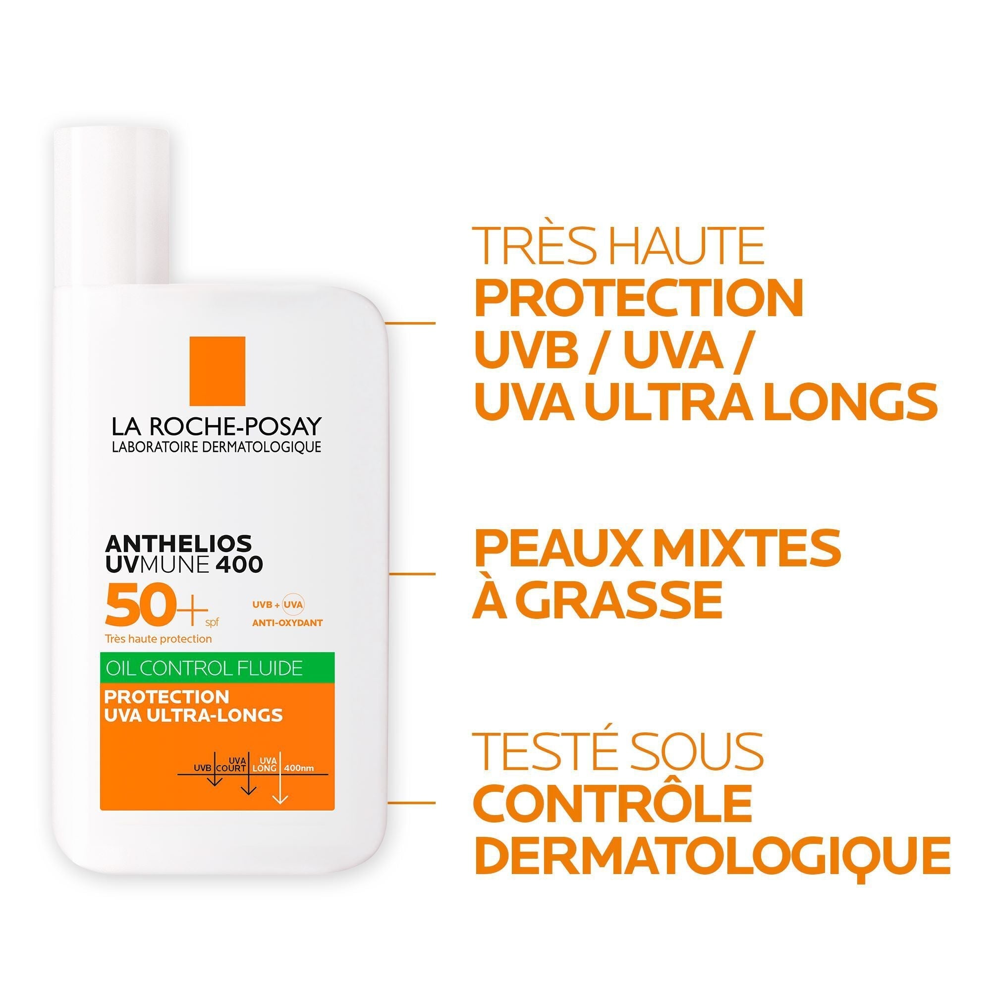 ANTHELIOS FLUIDE OIL CONTROL UVMUNE 400 AVEC PARFUM SPF50+